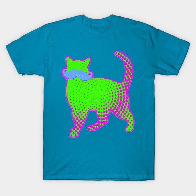 Colorful Trendy Cat T-Shirt by AlondraHanley